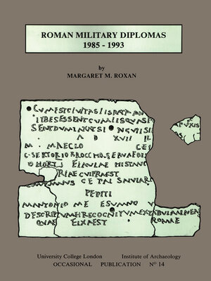 cover image of Roman Military Diplomas 1985 to 1993